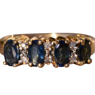 SOLD - The Kakadu: Sapphire and Diamond Band in Yellow Gold