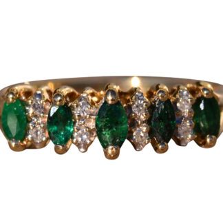 SOLD - The Darwin:  Emerald and Diamond Pyramid Ring