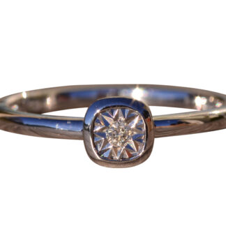 The Derby: White Gold Promise Ring set with Natural Diamond