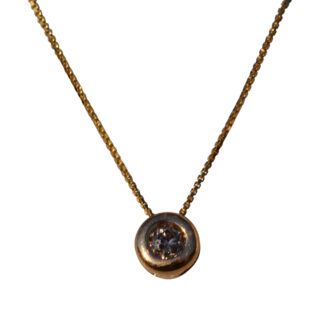 SOLD - The Atherton: Yellow Gold Solitaire Diamond Necklace