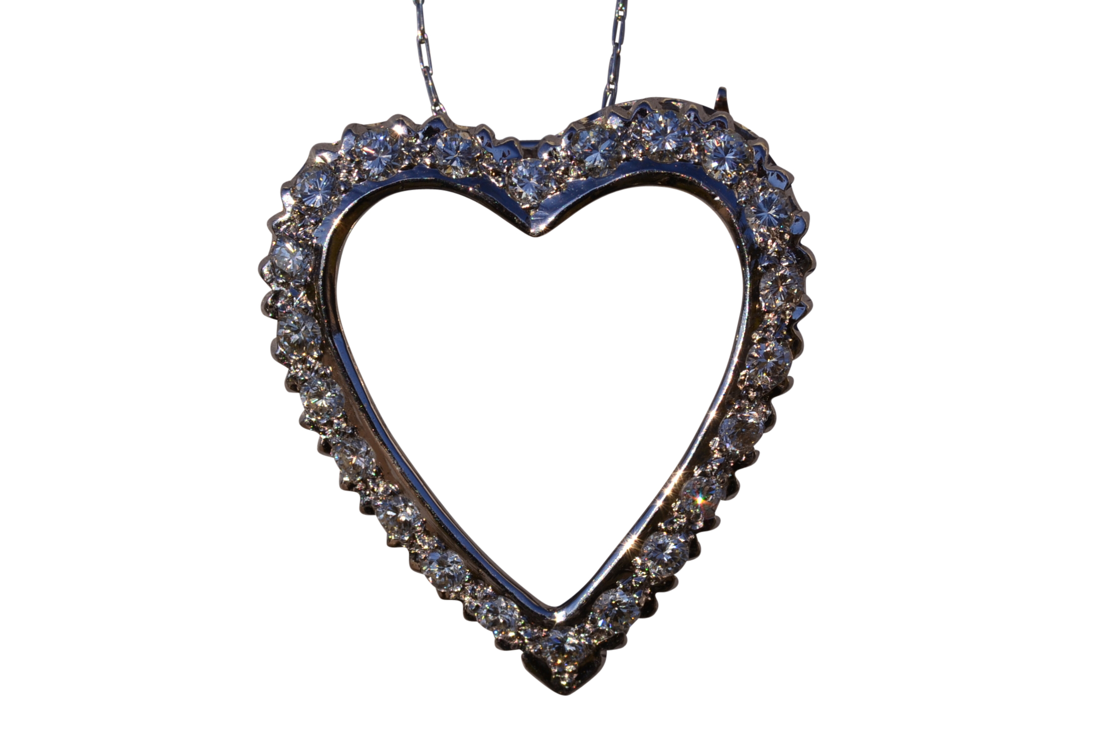 The Mataranka: White Gold Diamond Heart Pin and Pendant Combination