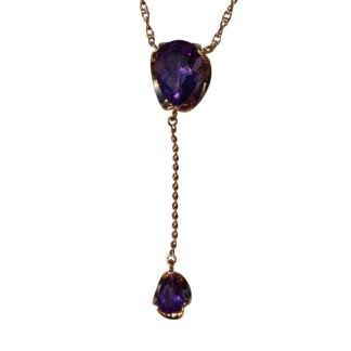 SOLD - The Gladstone Central:  Mid Century Amethyst Dangler Necklace