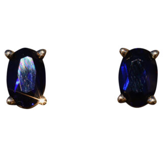 SOLD - The Kingsbury: Yellow Gold Diffused Sapphire Studs