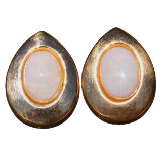 The Bastrop:  Australian Opal Stud Earrings in Yellow Gold