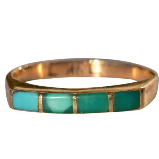 SOLD - The Lavonne: Lavonne Lalio Signed Turquoise Band in Yellow Gold