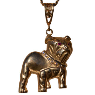 SOLD - The Bulldog:  Gentleman's Bulldog Pendant in Yellow Gold
