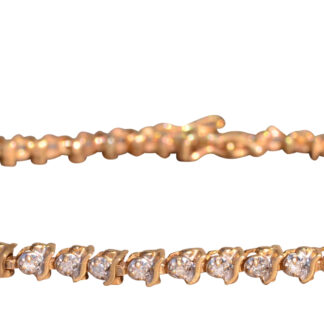 SOLD - The Canyon:  Vintage S Link Tennis Bracelet with Diamonds in Yellow Gold