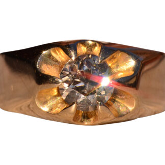SOLD - The 139th Street: Antique Signed Belcher Ring with 1.08 Carat Fancy Color Diamond