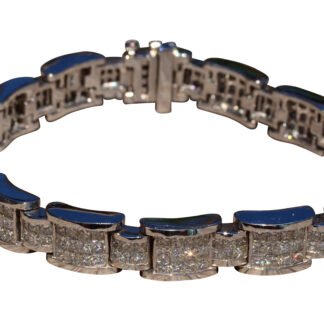 The Charlotte:  Gentleman's White Gold and Diamond Bracelet