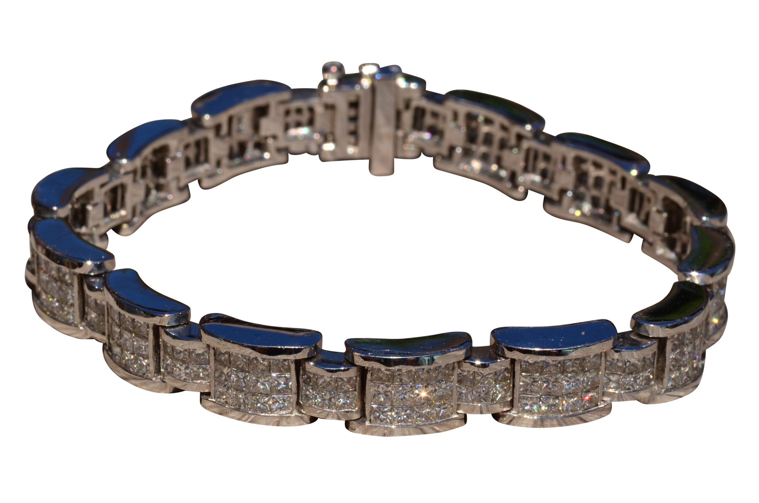 The Charlotte: Gentleman's White Gold and Diamond Bracelet