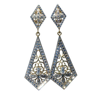 SOLD - The Montenotte:  Ladies 14K Two Tone Dangler Earrings