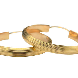The Standmores:  Ladies 18K Yellow Gold 1.5 Inch Hoop Earrings