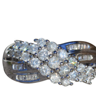 The Kenley:  Ladies White Gold Cocktail Ring set with 0.75 CTW Diamonds