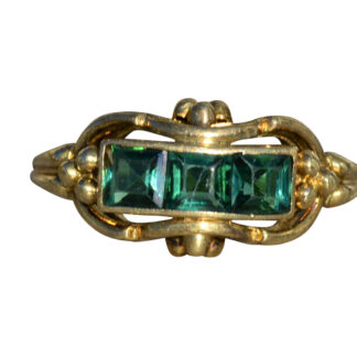 SOLD - The Lower Morden:  Ladies Art Nouveau 14K Gold Cocktail Ring set with Tourmaline