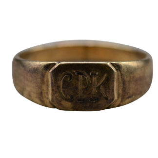 The Ionia:  Antique Children's Yellow Gold Hand Engraved Ring