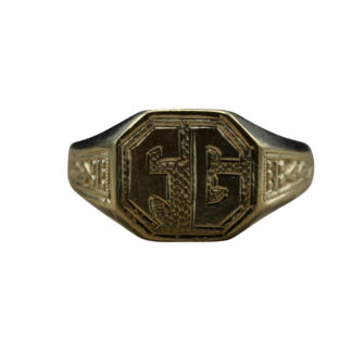 The Caledonia:  Antique Signed Yellow Gold Signet Ring