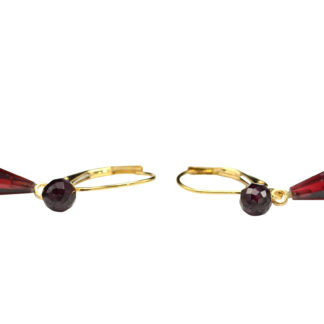 SOLD - The Baneberries:  Ladies 14K Yellow Gold Garnet Dangler Earrings