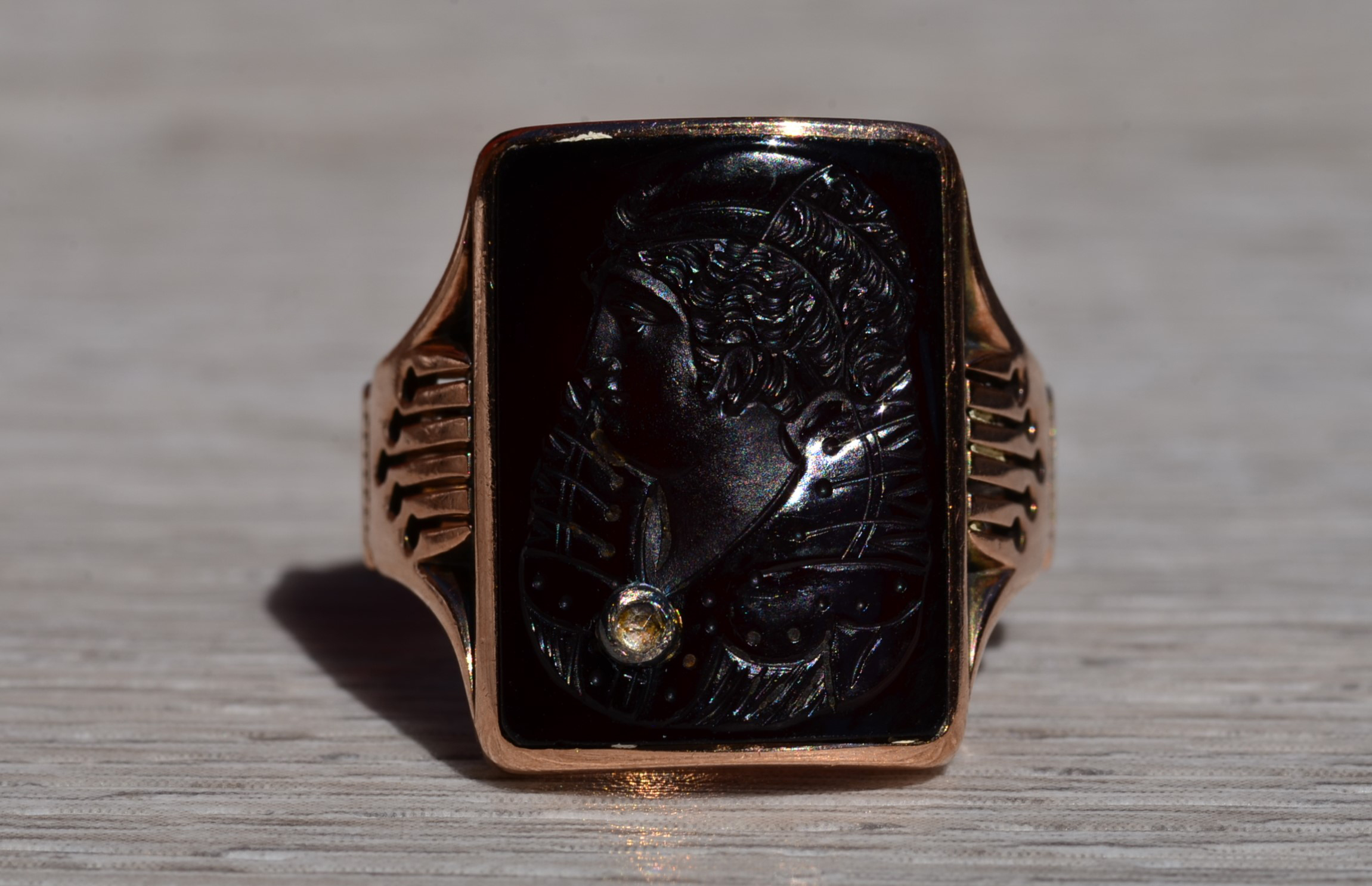 The Metcalf: Men's Antique Rose Gold Carved Carnelian Intaglio Ring - Image 7
