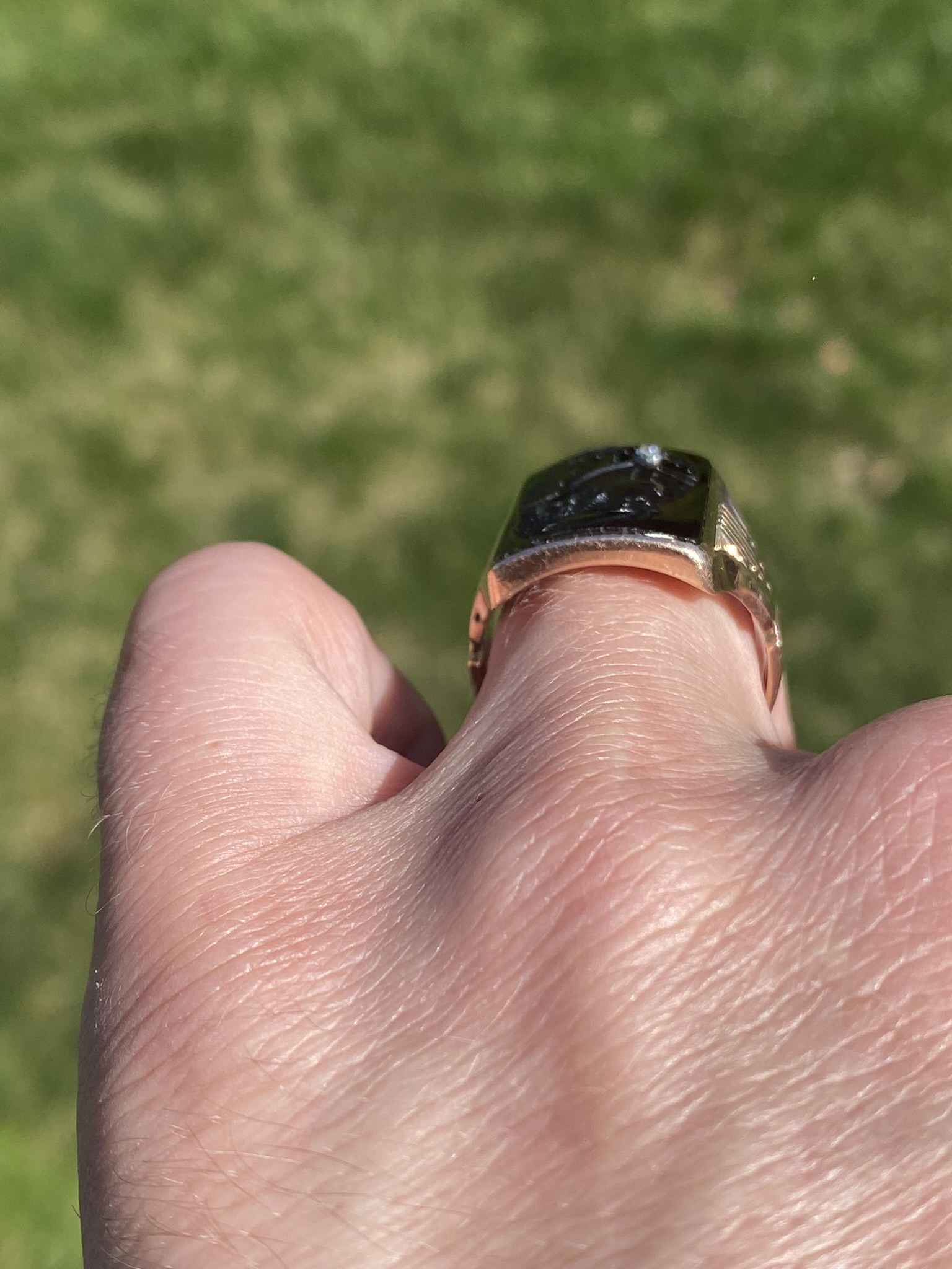 The Metcalf: Men's Antique Rose Gold Carved Carnelian Intaglio Ring - Image 10