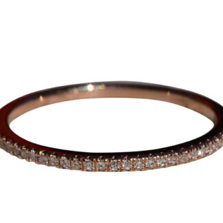 The Prestonville:  Ladies Partway Eternity Band in 14K Rose Gold set with Diamonds