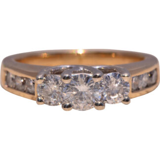 The Trilogy Spark: Natural Diamond Ring in Yellow Gold