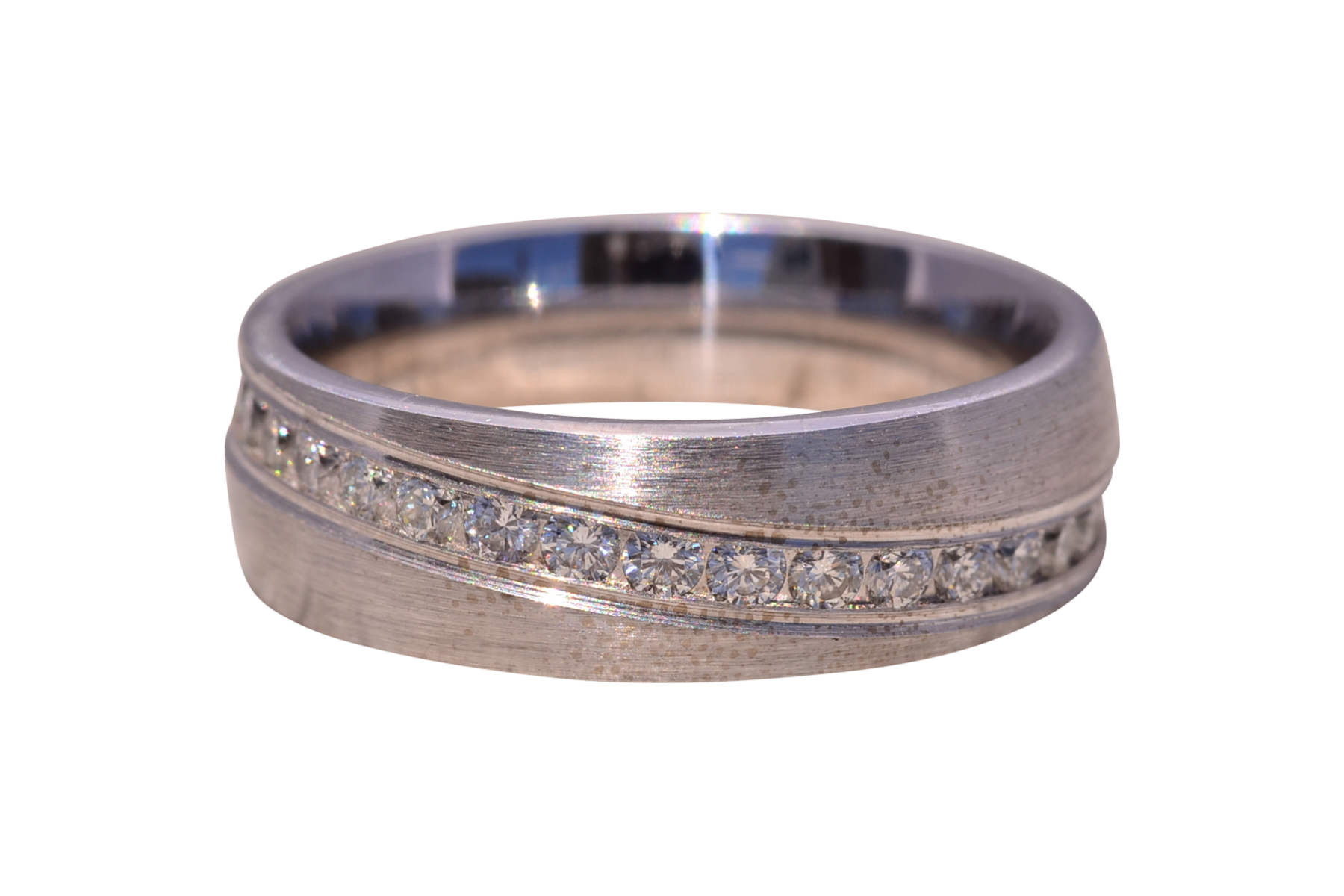 The Benchmark Contour: Diamond Band in White Gold