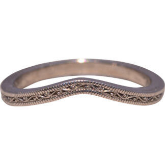 The Jabel Curve: Hand-Engraved Band in White Gold