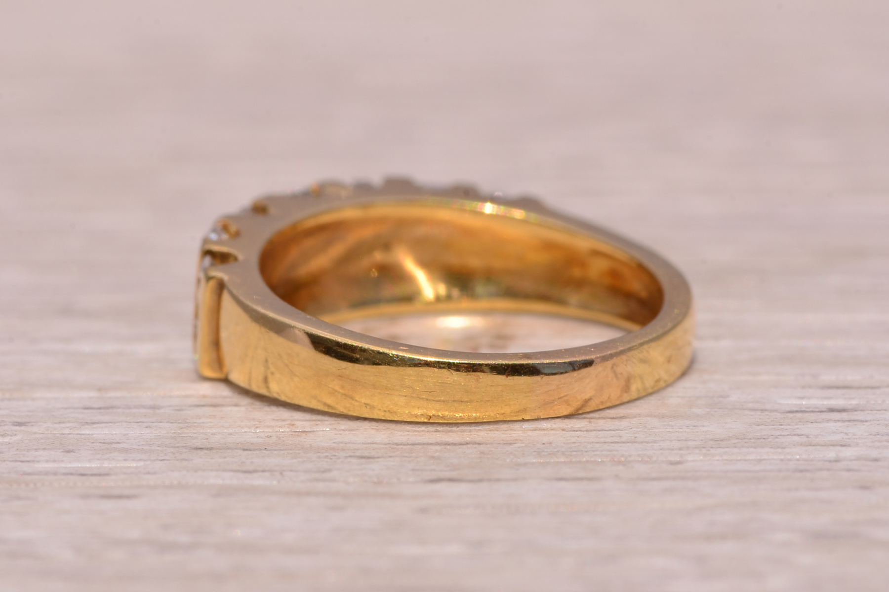 The Skyline Band: Baguette and Natural Diamond Ring in Yellow Gold - Image 4