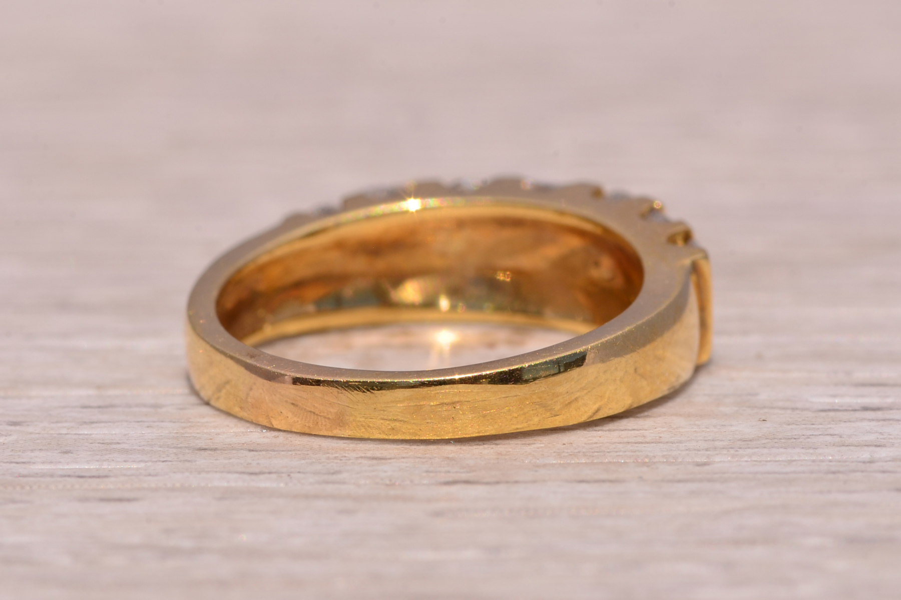 The Skyline Band: Baguette and Natural Diamond Ring in Yellow Gold - Image 5