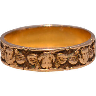 SOLD - The Angelic Band: Hand-Engraved Ring in Yellow Gold