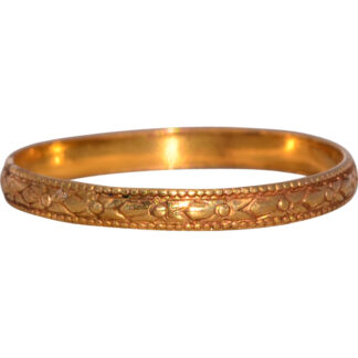 SOLD - The Laurel Line: Engraved Band in Yellow Gold