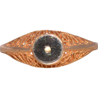 Semi-Mount Ring in Two-Tone Gold by Dinola