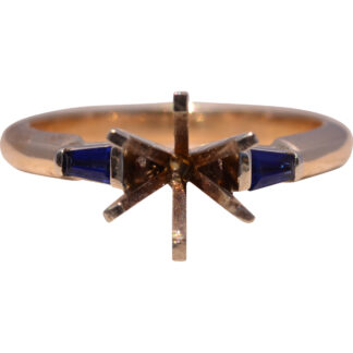 Semi-Mount Sapphire Ring in Yellow Gold by Dinola