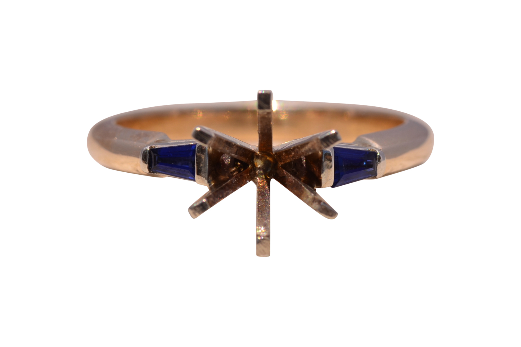 Semi-Mount Sapphire Ring in Yellow Gold by Dinola