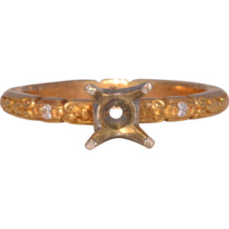 Diamond Accent Semi-Mount Ring in Yellow Gold