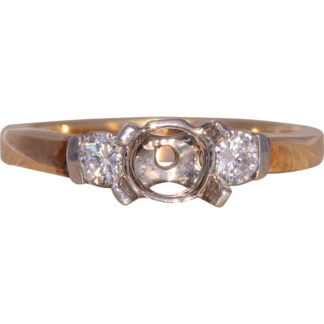 Diamond Semi-Mount Ring in Yellow and White Gold