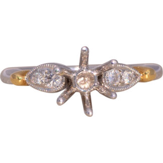 Diamond Semi-Mount Ring in Two-Tone Gold