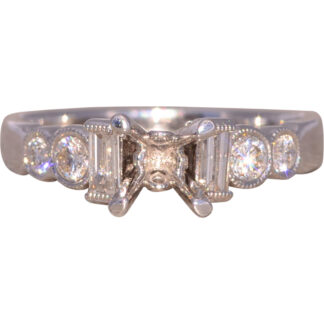 Semi-Mount Diamond Ring in White Gold