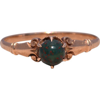 The Bloodstone Scroll: Bloodstone Ring in Rose Gold