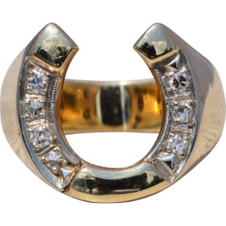 The Fortuna: Men's Diamond Horseshoe Ring in 14k Gold