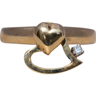The Heart Spinner: Diamond Accent Spinner Ring in Yellow Gold