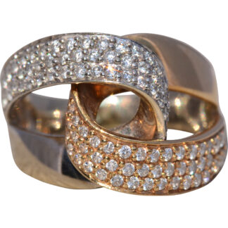 The Entwined Brilliance: Natural Diamond Ring in Two-Tone Gold