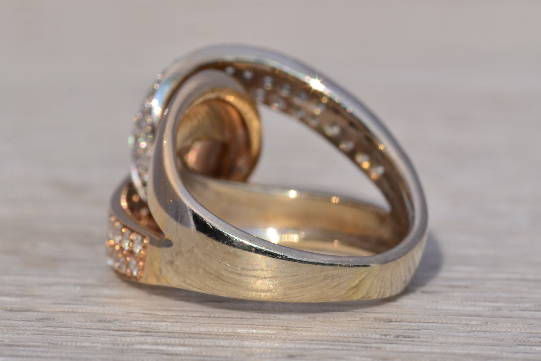 The Entwined Brilliance: Natural Diamond Ring in Two-Tone Gold - Image 4