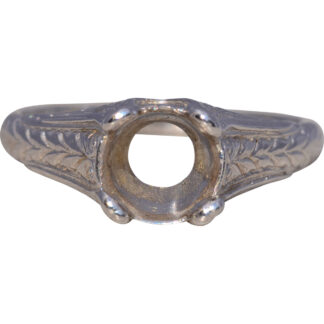 The Laurel Elegance: Dinola Signed Ring Mounting in White Gold