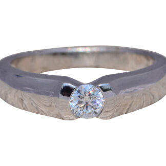 The Modern Solitude: Natural Diamond Ring in White Gold