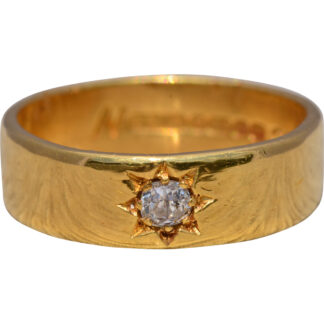 The Golden Star: Antique Charles Green & Son Old Mine Cut Diamond Ring in Yellow Gold