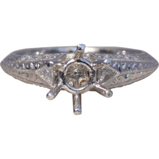 The Deco Crest: Diamond Ring Mounting in Platinum