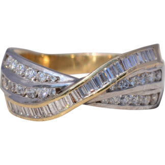 The Diamond Weave: Natural Diamond Ring Signed NAMI in Yellow Gold
