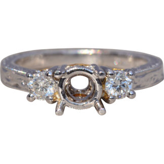 The Eternal Heart: Diamond Ring Mounting in Platinum