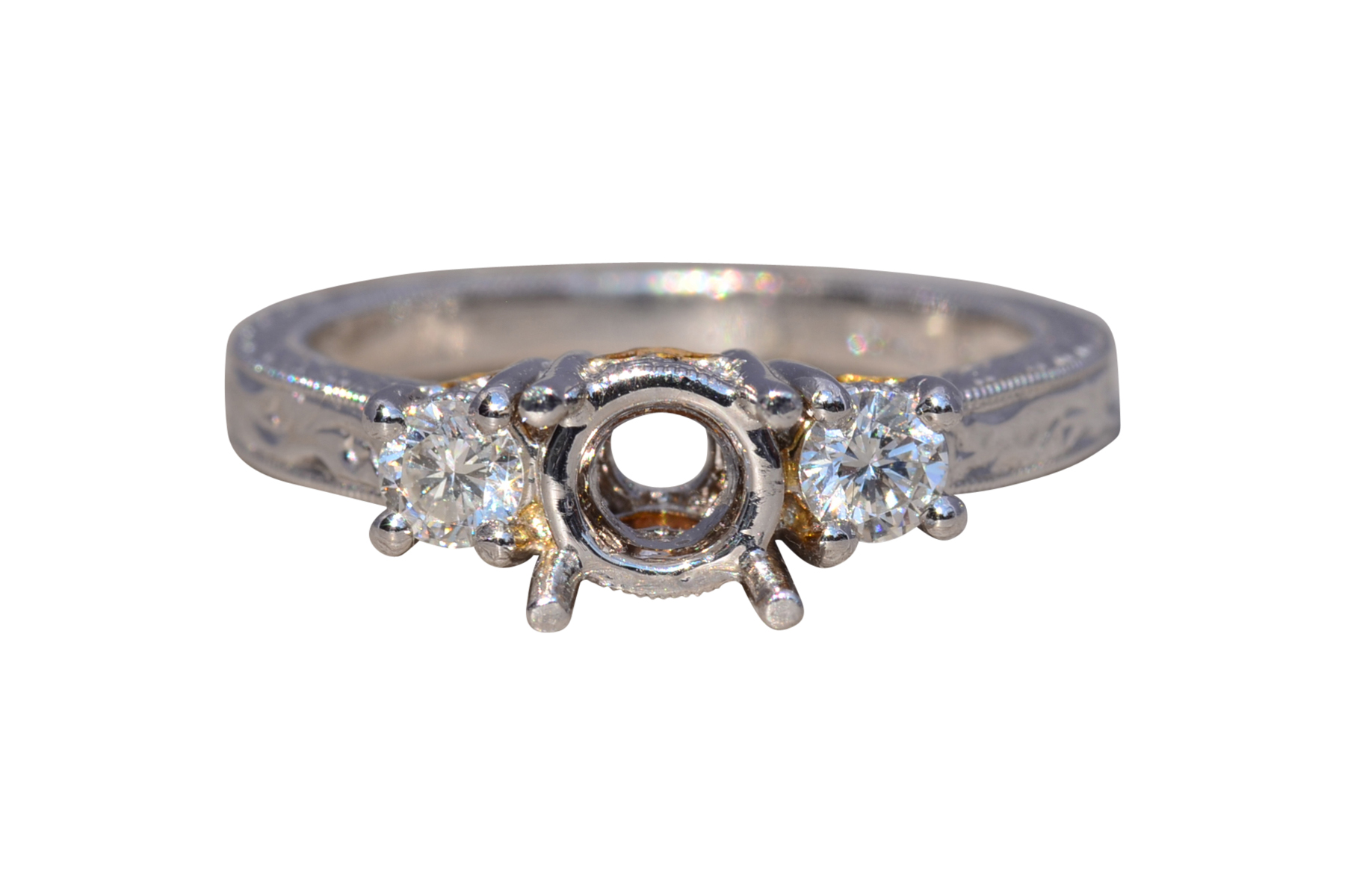 The Eternal Heart: Diamond Ring Mounting in Platinum